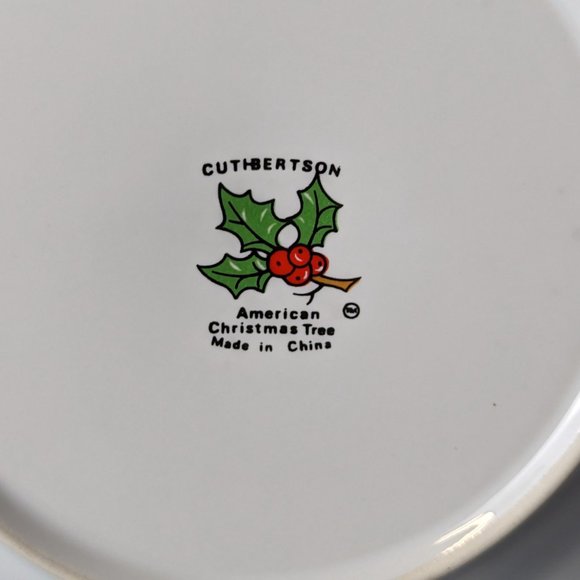 Cuthbertson American Christmas Tree Six Plates Bread Butter And Salad Mixed Lot - Picture 4 of 10